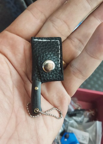 Mini Siyah Bıçak ve Kılıf Anahtarlık - Görsel 5