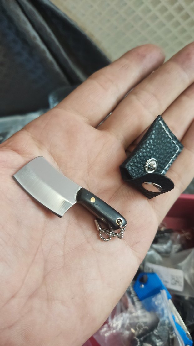 Mini Siyah Bıçak ve Kılıf Anahtarlık - Görsel 4