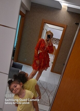 Kırmızı Sifon Elbise