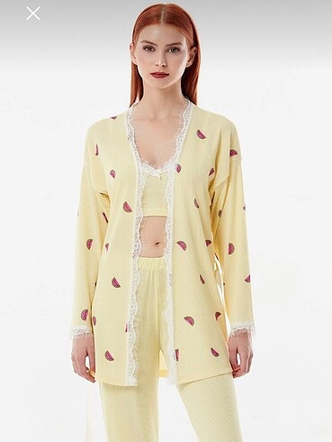 Diğer Fulla moda karpuz desenli 3?lü pijama takımı