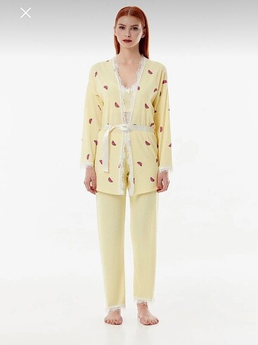 Fulla moda üçlü pijama takımı