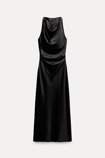 Zara omuz detaylı saten elbise