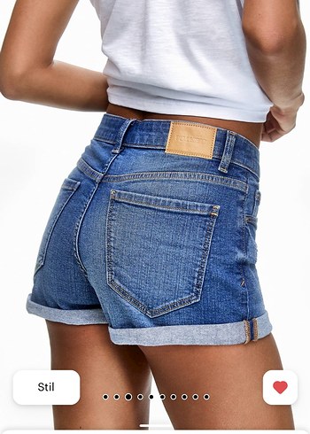 Pull and Bear Kadın Mavi Denim Mini Şort Pull&Bear