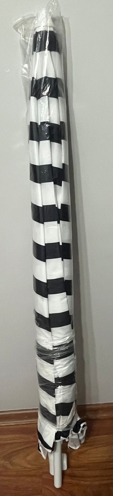 Beyaz Gri Çizgili Kadın Şemsiye - Görsel 5