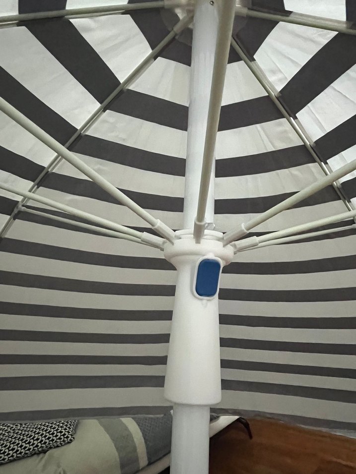 Beyaz Gri Çizgili Kadın Şemsiye - Görsel 3