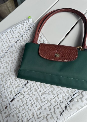  Beden Longchamp Yeşil Deri Tote Çanta
