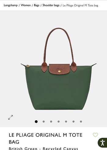 Longchamp Yeşil Deri Tote Çanta