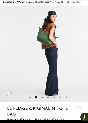 Longchamp Longchamp Yeşil Deri Tote Çanta