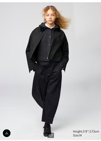 Lacivert Uniqlo Cotton Curve Ankle Trousers pantolon s beden - Görsel 5