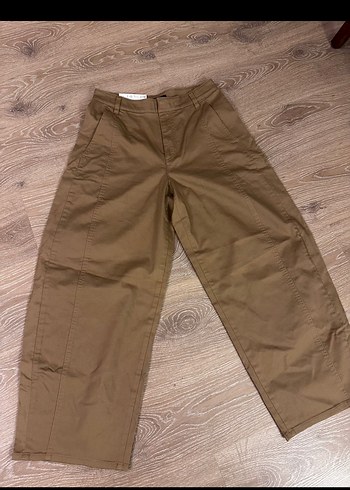 Lacivert Uniqlo Cotton Curve Ankle Trousers pantolon s beden - Görsel 4
