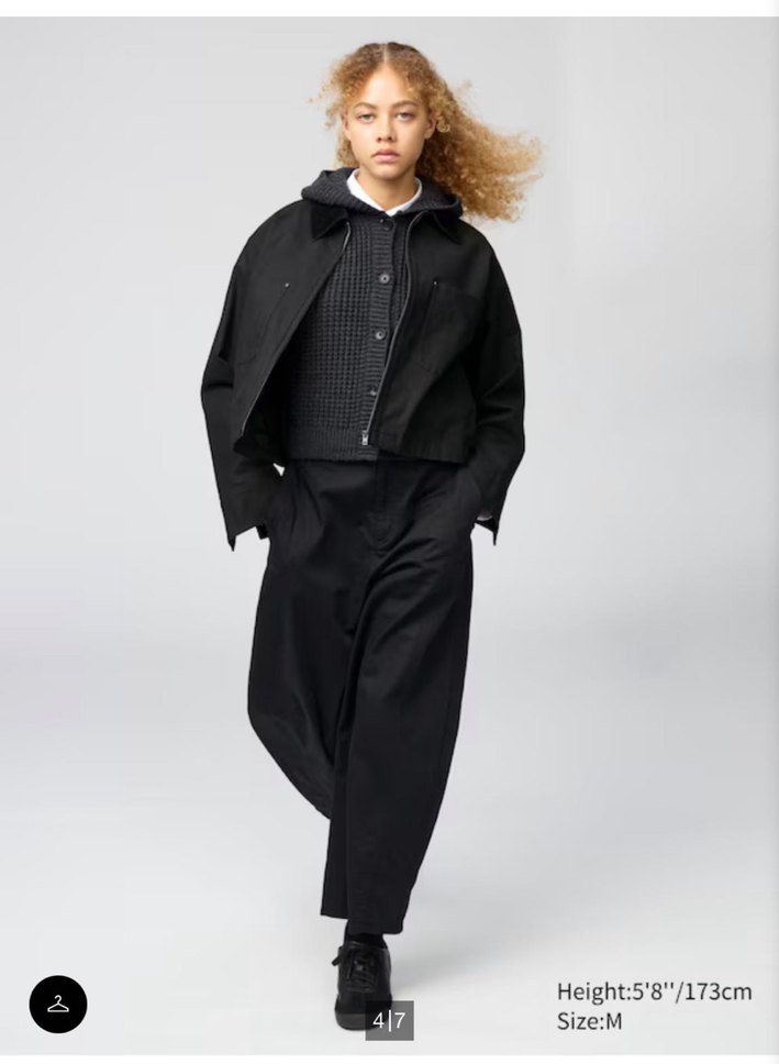 Lacivert Uniqlo Cotton Curve Ankle Trousers pantolon s beden - Görsel 5