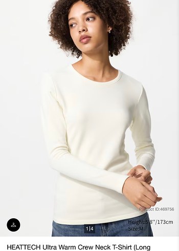 HEATTECH Ultra Warm Crew Neck T-Shirt  krem iclik 
 Uzun Kollu - Görsel 6