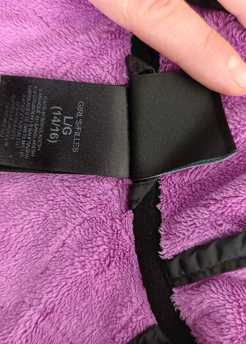 Kız Çocuk Mor Kapüşonlu Fermuarlı Ceket - Görsel 3