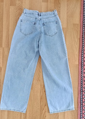 Yırtık Detaylı Gevşek Kesim Kadın Denim Pantolon - Görsel 2