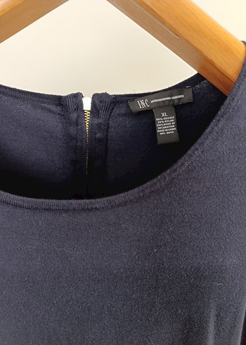 Lacivert Düğmeli Uzun Kollu Kadın Bluz - Görsel 2