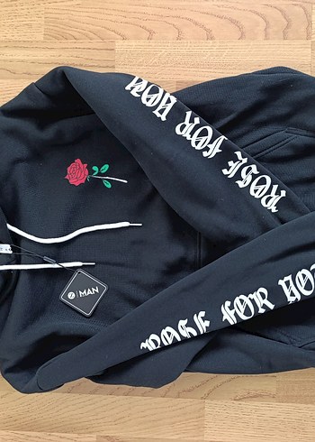 Siyah Kapüşonlu Kadın Sweatshirt - Görsel 2