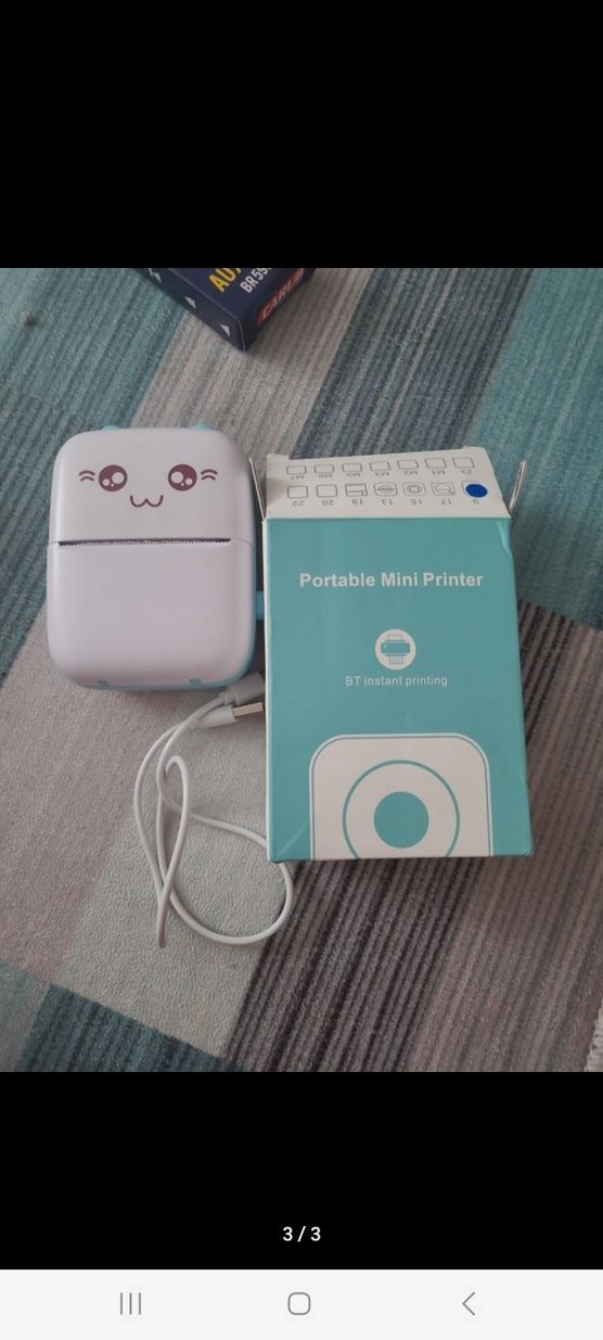 Beyaz Pastel Renkli Mini Yazıcı - Görsel 3