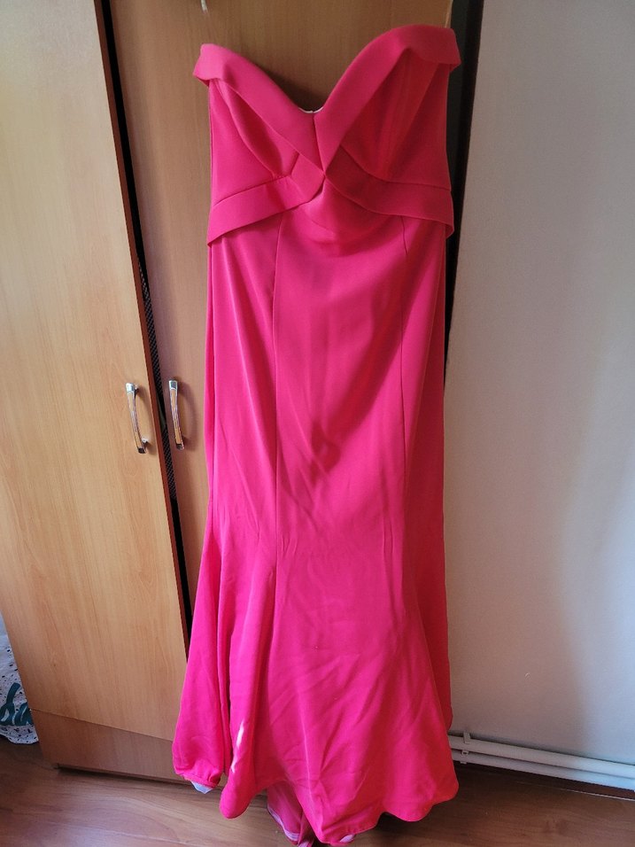 İnce Askılı, Drapeli Pembe Midi Elbise - Görsel 3