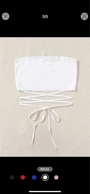 Sheinside shein beyaz ipli crop