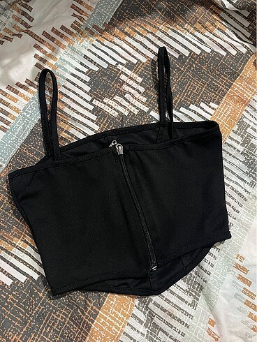 xs Beden siyah Renk Siyah korse crop