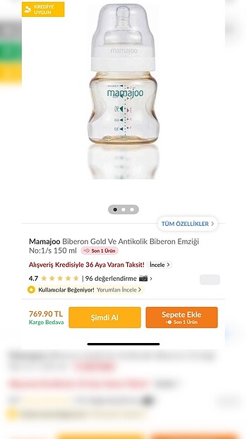 Mamajoo biberon ve antikololik biberon emziği