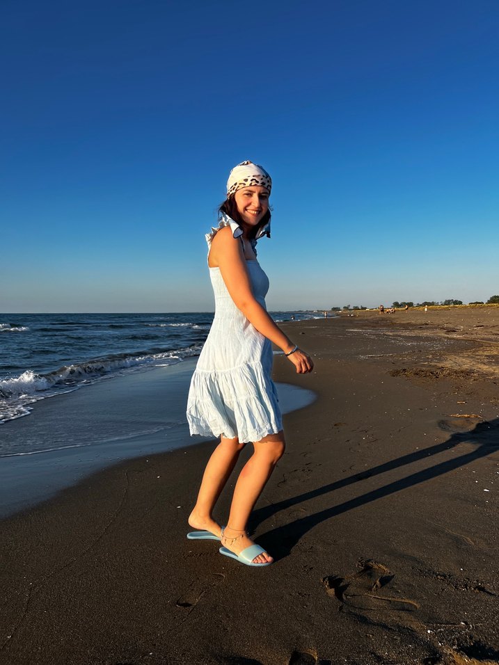 Buz mavisi Mini Bohem Plaj Elbise - Görsel 5