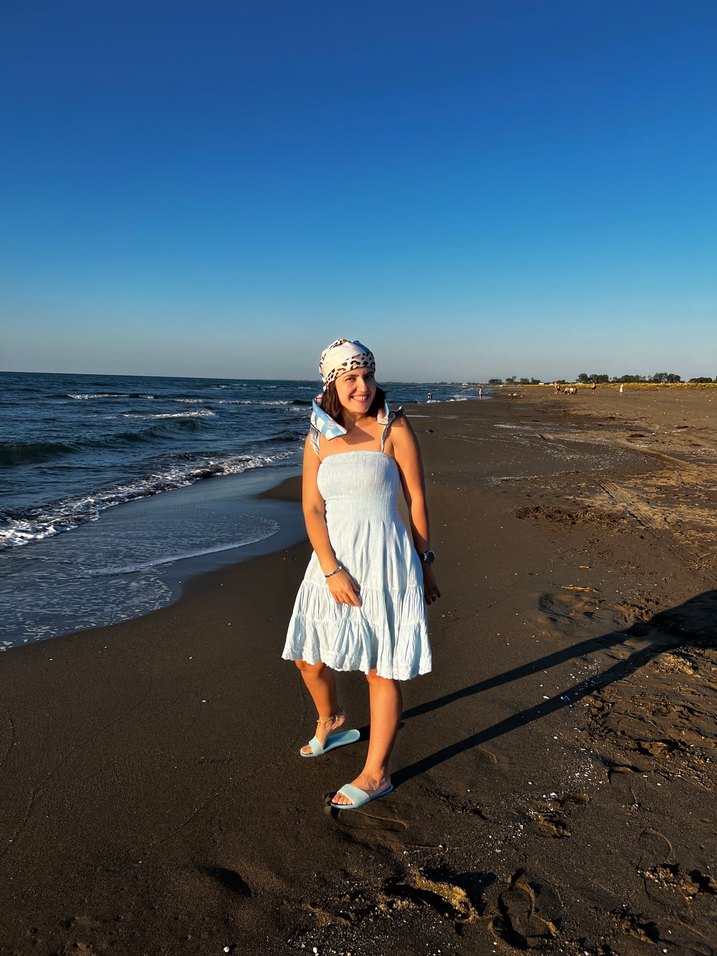 Buz mavisi Mini Bohem Plaj Elbise - Görsel 2