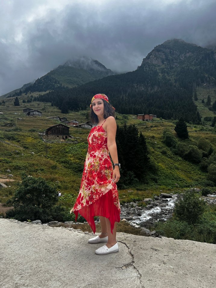 Kırmızı Bağlamalı Midi Bohem Elbise - Görsel 4