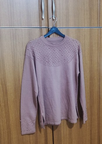 İnci Detaylı Uzun Kollu Triko Kazak - Görsel 4