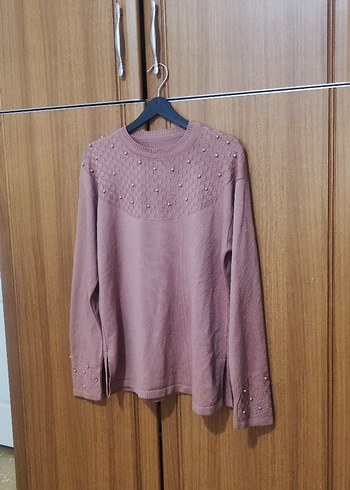 İnci Detaylı Uzun Kollu Triko Kazak - Görsel 3