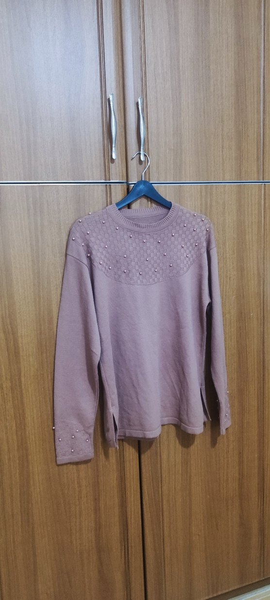 İnci Detaylı Uzun Kollu Triko Kazak - Görsel 4