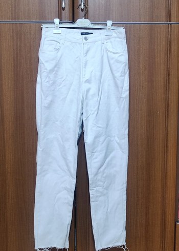 Beyaz Kadın Kot Pantolon - Görsel 3