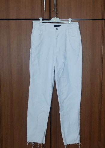 Beyaz Kadın Kot Pantolon - Görsel 2