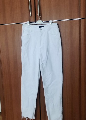 Beyaz Kadın Kot Pantolon - Görsel 4