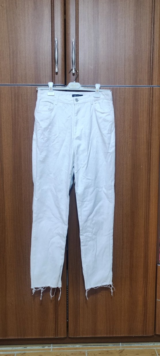 Beyaz Kadın Kot Pantolon - Görsel 3