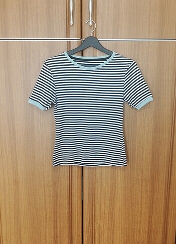 s Beden çeşitli Renk Çizgili T-shirt