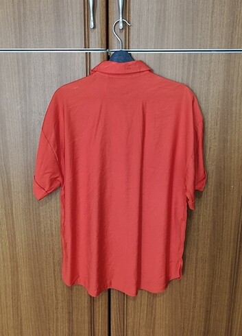 42 Beden kırmızı Renk Koton kadın gömlek