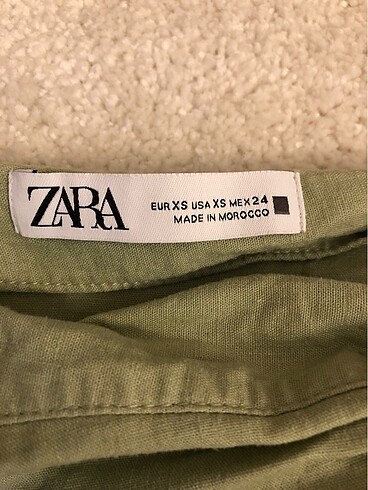 xs Beden haki Renk ZARA KETEN KARIŞIMLI DRAPELİ ETEK