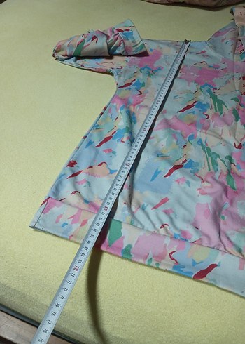 Renkli Tie-Dye Kapüşonlu Salaş Hamile Tişörtü - Görsel 2