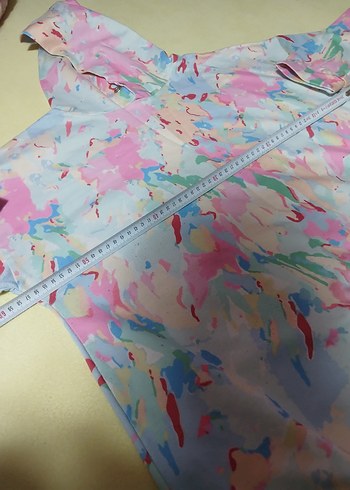 Renkli Tie-Dye Kapüşonlu Salaş Hamile Tişörtü - Görsel 3