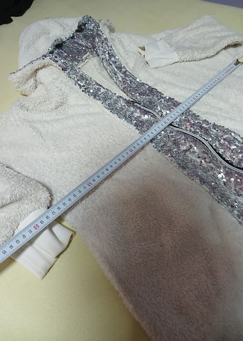 Kadın Gri Midi Uzun Kollu Kapşonlu Bornoz - Görsel 3