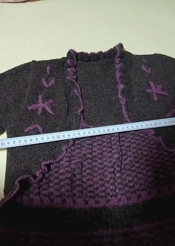 Mor Uzun Triko Straplez Elbise - Görsel 4