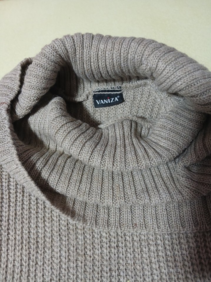 Gri Boğazlı Örgü Kadın Kazak - Görsel 2