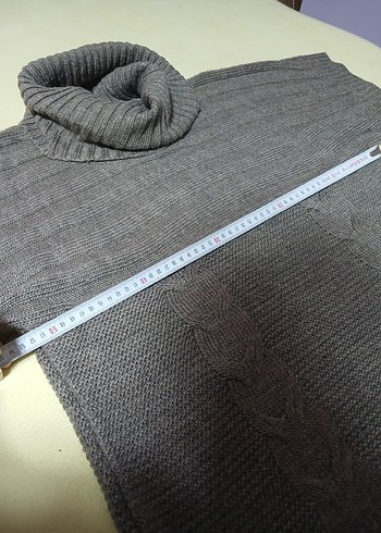 Gri Boğazlı Triko Kadın Kazak - Görsel 4