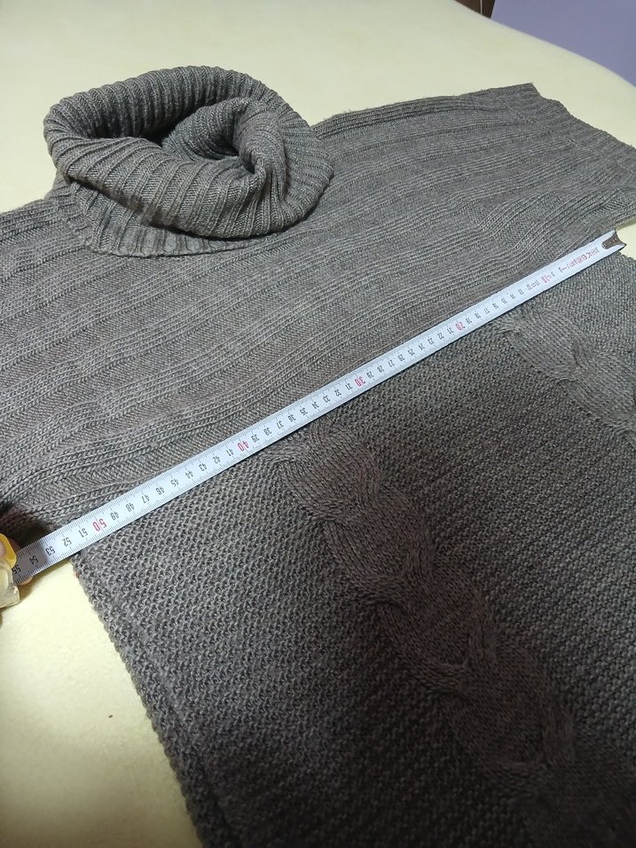 Gri Boğazlı Triko Kadın Kazak - Görsel 4