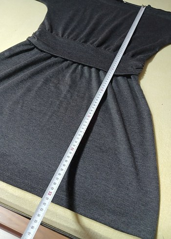 Gri Kemerli Midi Kadın Elbise - Görsel 6