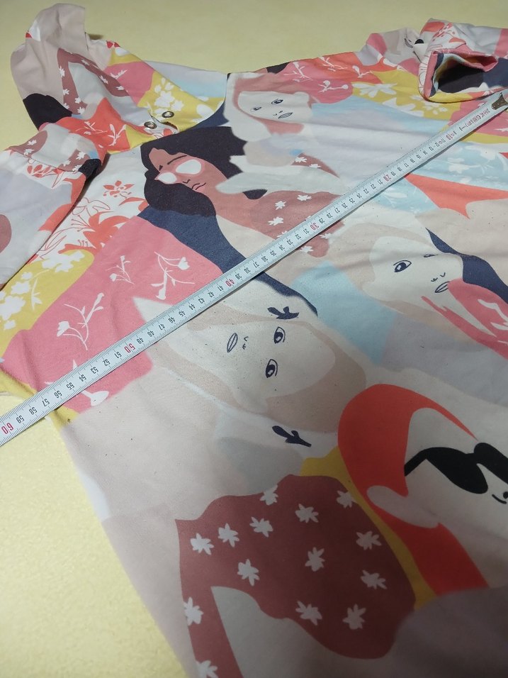 Renkli Baskılı Hamile Tişörtü Yüksek Yaka - Görsel 3