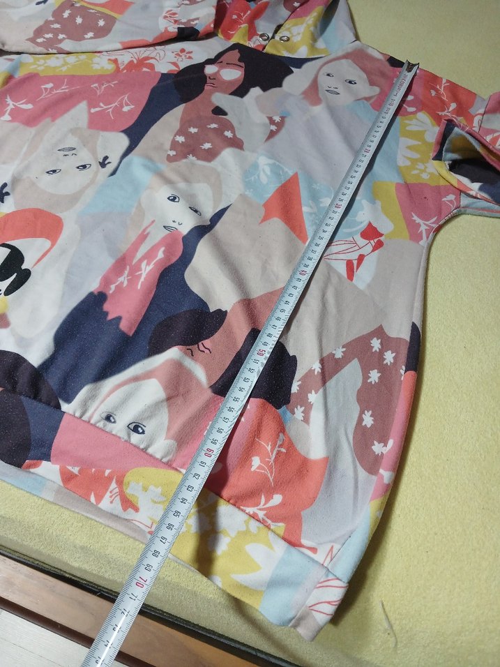 Renkli Baskılı Hamile Tişörtü Yüksek Yaka - Görsel 2