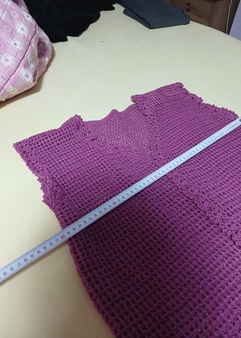 Mor Dantel Detaylı Triko Tunik - Görsel 4