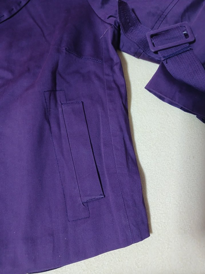 Mor Düğmeli Midi Hamile Ceketi - Görsel 4